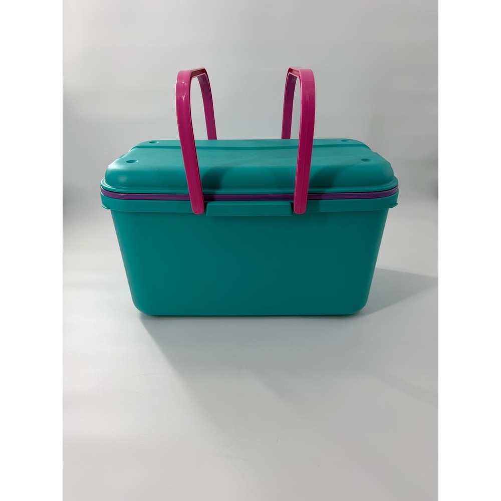 Vintage Eagle CraftStor 20" Craft Storage Tote Teal Pink Purple Removable Tray